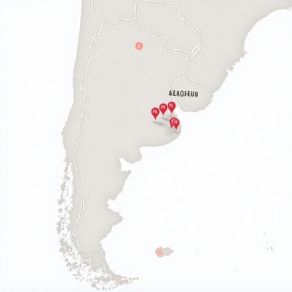 Mapa de Estaciones YPF en Argentina